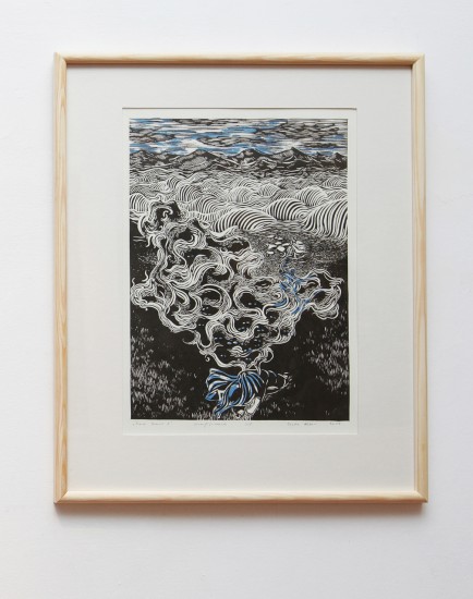Z cyklu: Szare Ziemie | linoryt, sitodruk | 28x38cm