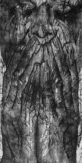 Self-portrait | aquatint, dry-point | 200x100 cm