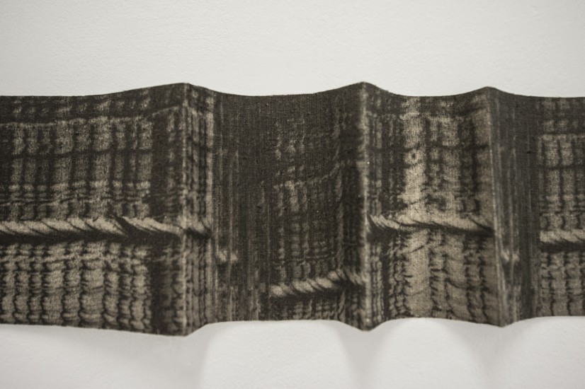 Rythm and time | instalation | pigment print, textile | 124 x 20 cm and 9 x 28 cm (wood)