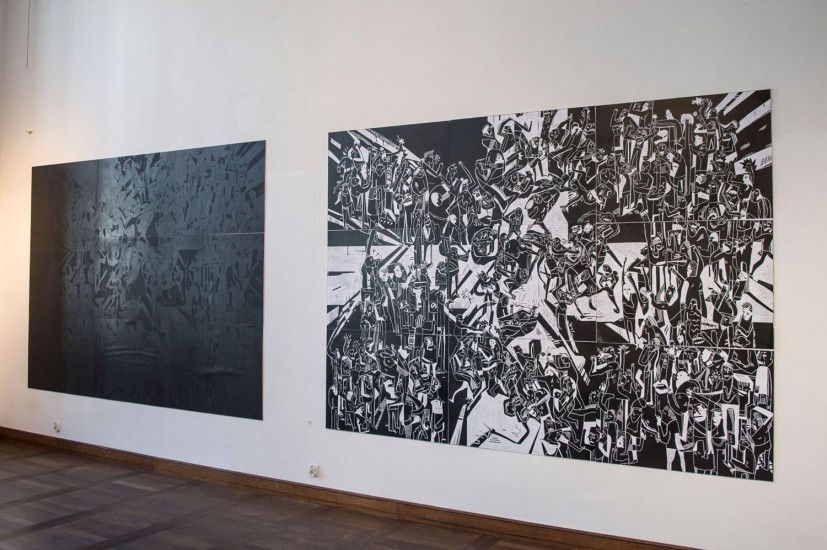 Riot | linocut | 300x210cm