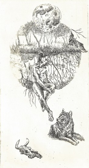 God Weles | etching | 25x13 cm