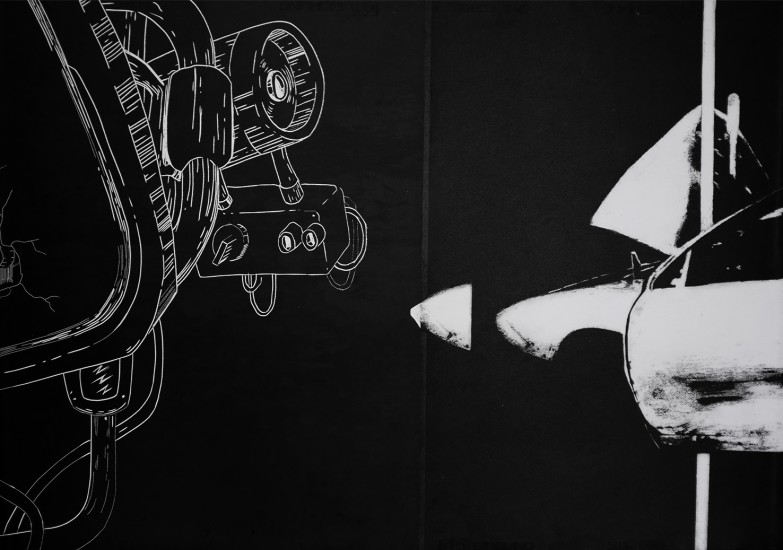 Postvisions (9) | intaglio, woodcut | 100x70 cm