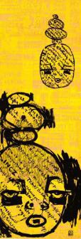 Gosho Doll | linocut | 70×200 cm | 2002