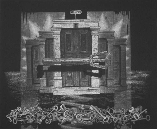 Keys | mezzotint | 66x55cm | 2016