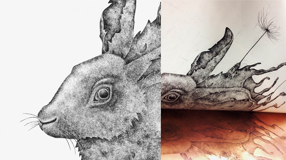 Hare | etching | 100x70cm