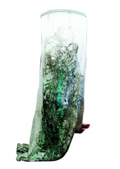 J.Kwaśniak | Kolumna V | linoryt | 100x400 | 2015